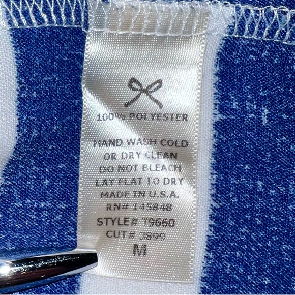 Everly White and Blue Striped Top - Picture 9 of 9